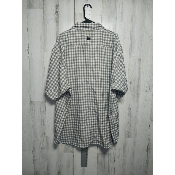 Wrangler Outdoor Men's 4X Regular Fit Short Sleeve Tan Check Button Up - Picture 5 of 8